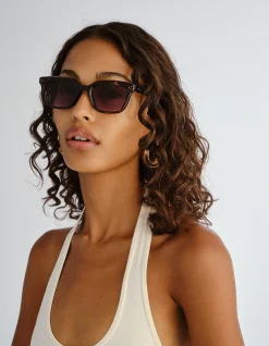 ORIANE CHARCOAL TORT D-FRAME SUNGLASSES