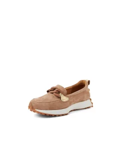 Orion Chain Trim Suede Loafers
