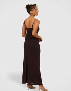 ORLANDO COWL NECK MESH GOWN