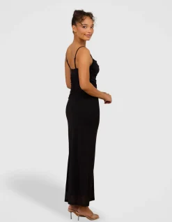 ORLANDO COWL NECK MESH GOWN