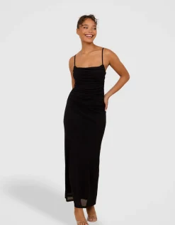 ORLANDO COWL NECK MESH GOWN