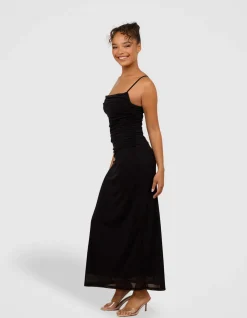 ORLANDO COWL NECK MESH GOWN