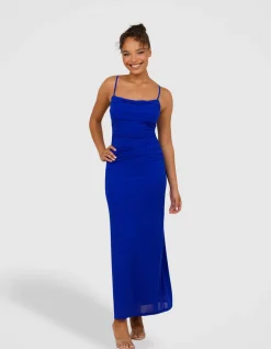 ORLANDO COWL NECK MESH GOWN