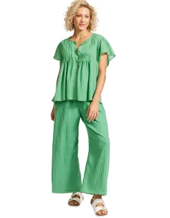 Orsula Textured Button Front Relaxed Top
