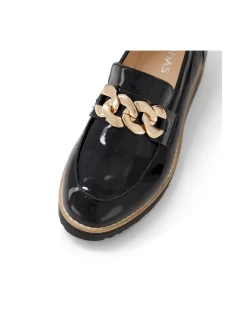 Osie Chain Detail Patent Leather Loafers