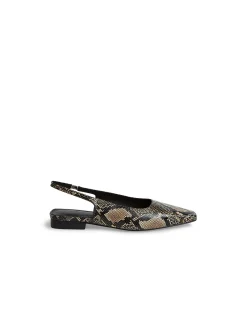 Othentic Snake Leather Slingback Flats