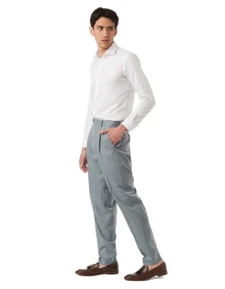 OTIS TEXTURED WOOL SINGLE PLEAT TROUSER