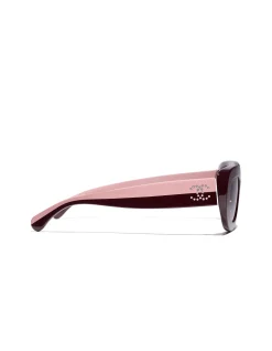 Oval Red Vendome Gradient Lens Sunglasses