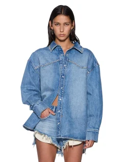 Oversized Denim Long Sleeve Shirt Maverik