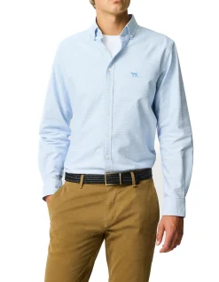 Oxford Crossing Long Sleeve Sports Fit Shirt - Powder Blue