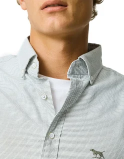 Oxford Crossing Long Sleeve Sports Fit Shirt - Fern