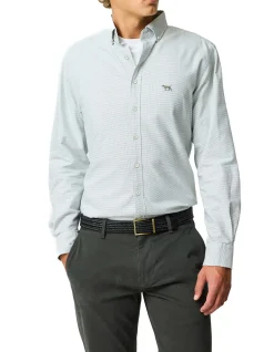 Oxford Crossing Long Sleeve Sports Fit Shirt - Fern