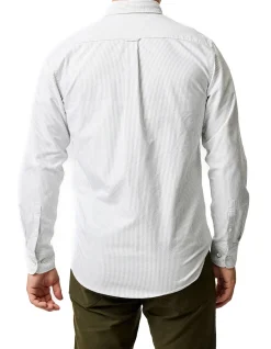Oxford Lakeside Stripe Sports Fit Shirt - Eucalyptus