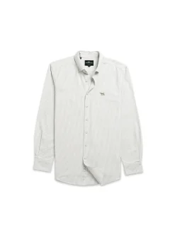Oxford Lakeside Stripe Sports Fit Shirt - Eucalyptus