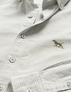 Oxford Lakeside Stripe Sports Fit Shirt - Eucalyptus