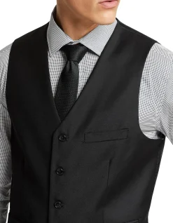 Oxford Lined Vest Black
