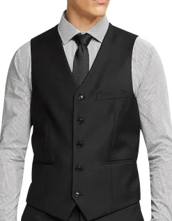 Oxford Lined Vest Black