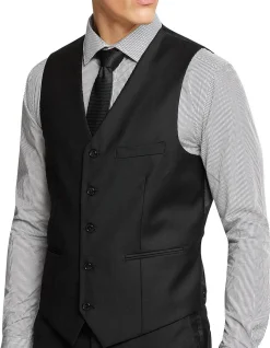 Oxford Lined Vest Black