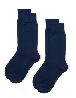 2 PACK MERCERISED COTTON DRESS CREW SOCKS