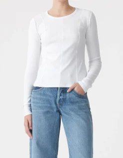 Panelled Long Sleeve Rib T-Shirt