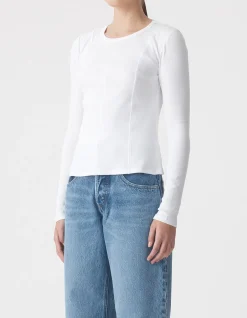 Panelled Long Sleeve Rib T-Shirt