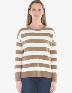 Panel Stripe Pocket Lambswool Pullover