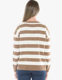 Panel Stripe Pocket Lambswool Pullover