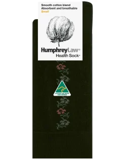 Pansy Lace Mercerised Cotton Health Crew Socks