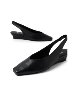 Paramore Square Toe Low Wedge Slingback Heels