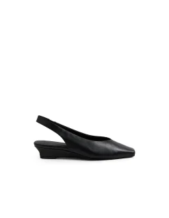 Paramore Square Toe Low Wedge Slingback Heels