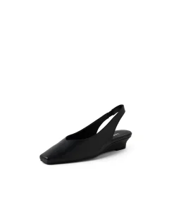 Paramore Square Toe Low Wedge Slingback Heels
