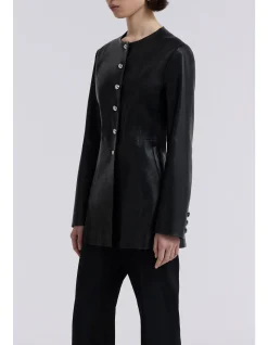 Parlour Sculptural Lambskin Peplum Jacket
