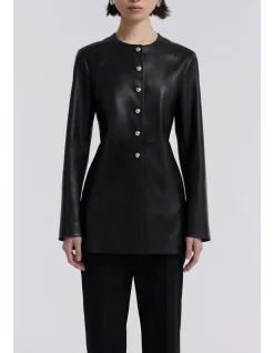 Parlour Sculptural Lambskin Peplum Jacket
