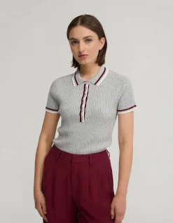 PASCALE RIB POLO TOP