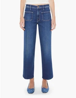 Patch Pocket Mid Rise Maven Wide Leg Ankle Jeans