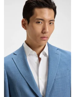 Patterned Slim-fit Jacket in Comfort-stretch Cloth
