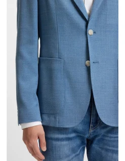 Patterned Slim-fit Jacket in Comfort-stretch Cloth