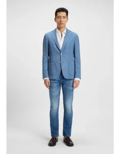 Patterned Slim-fit Jacket in Comfort-stretch Cloth