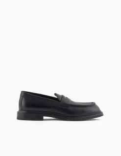 Pebbled Leather Loafers
