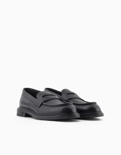 Pebbled Leather Loafers