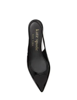 Perfect Pair Heart Patent Slingback Flat