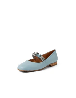 Perky Ring Detail Leather Ballet Flats