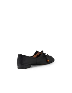 Pigeon Beaded Tie Front Leather Flats