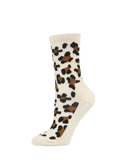 Pilates Cheetah Grip Crew Bamboo Blend Socks