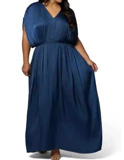 PINK DUSK-APHRODITE SATIN MAXI DRESS