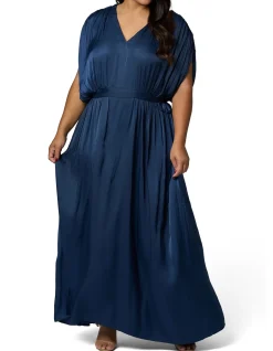 PINK DUSK-APHRODITE SATIN MAXI DRESS