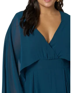 PINK DUSK - ELECTRIC CHEMISTRY CAPE MAXI DRESS