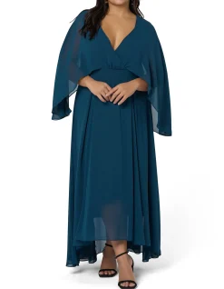 PINK DUSK - ELECTRIC CHEMISTRY CAPE MAXI DRESS
