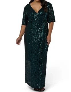 PINK DUSK-LURE SEQUIN MAXI DRESS