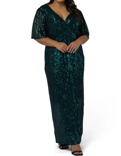 PINK DUSK-LURE SEQUIN MAXI DRESS